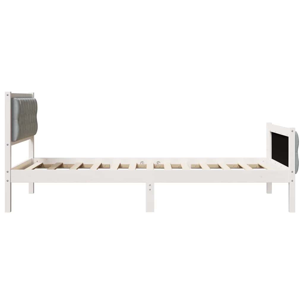 vidaXL Ramka łóżka Jasnoszary 100 x 200 cm Lite drewno sosnowe