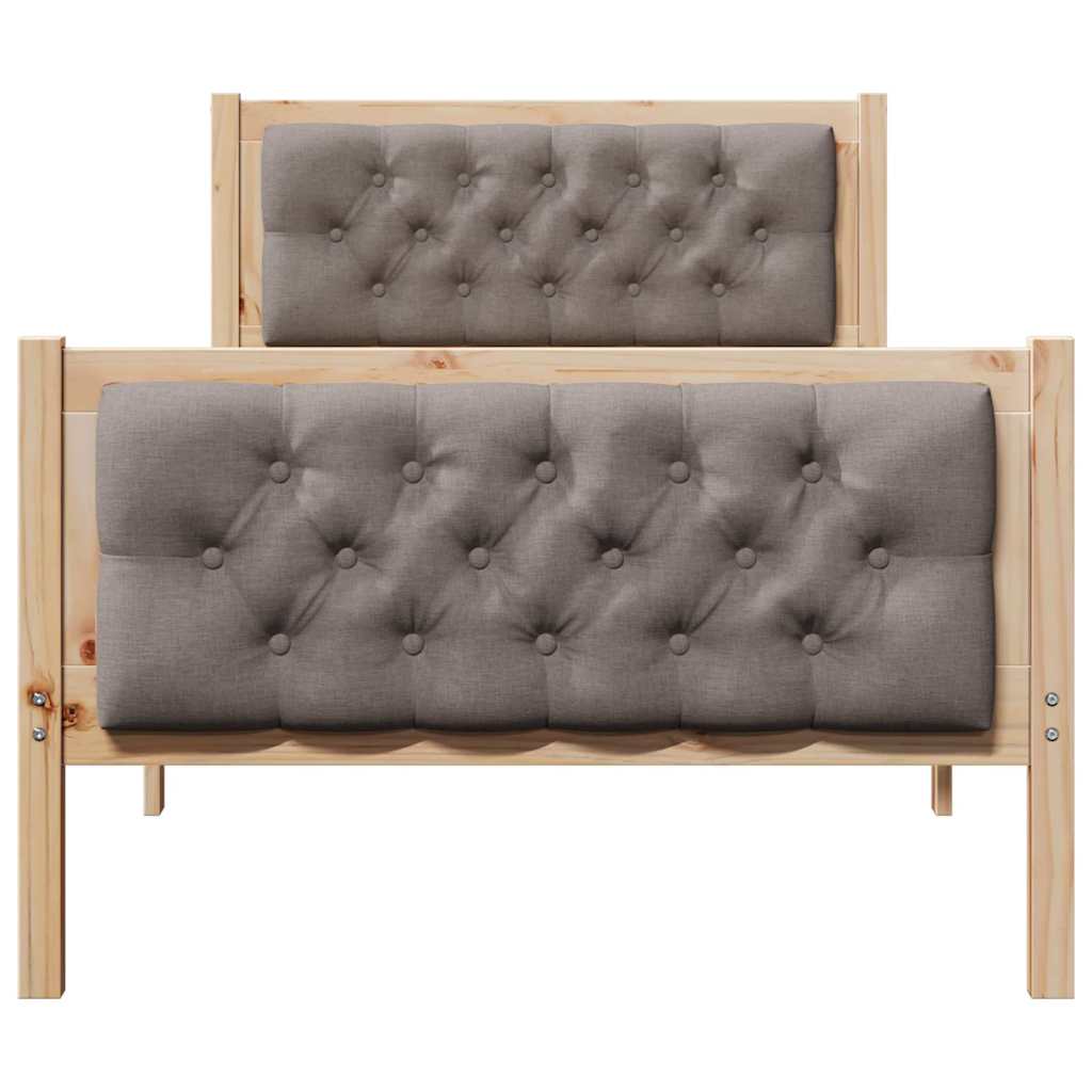 vidaXL Ramka łóżka Ciemnoszary 90 x 200 cm Lite drewno sosnowe