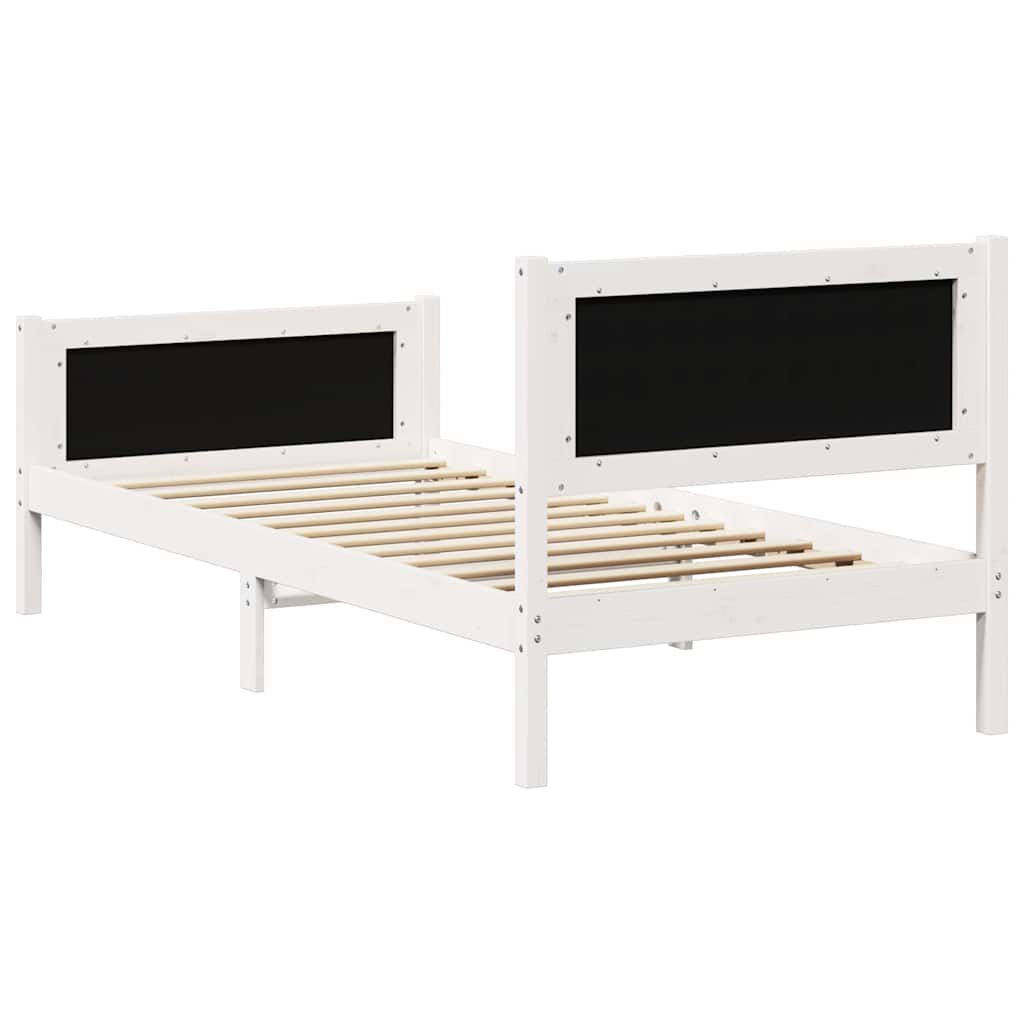vidaXL Ramka łóżka Jasnoszary 90 x 200 cm Lite drewno sosnowe