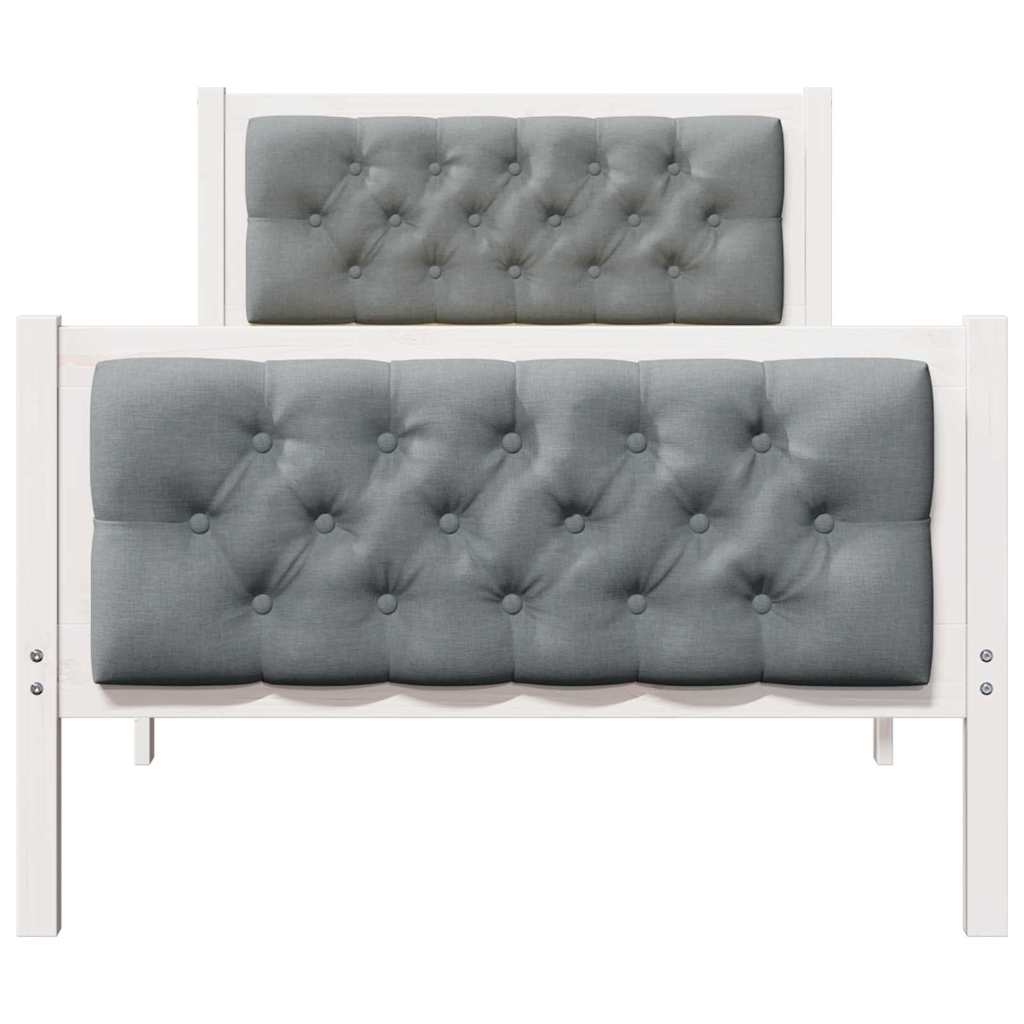 vidaXL Ramka łóżka Jasnoszary 90 x 200 cm Lite drewno sosnowe