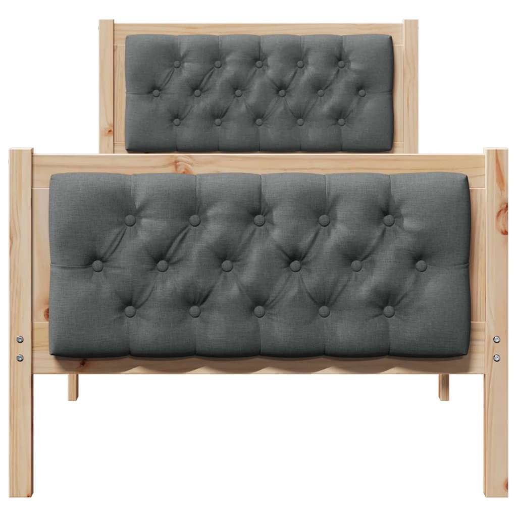 vidaXL Ramka łóżka Ciemnoszary 80 x 200 cm Lite drewno sosnowe