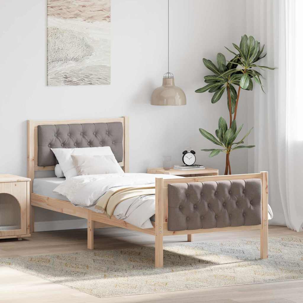 vidaXL Ramka łóżka Ciemnoszary 80 x 200 cm Lite drewno sosnowe