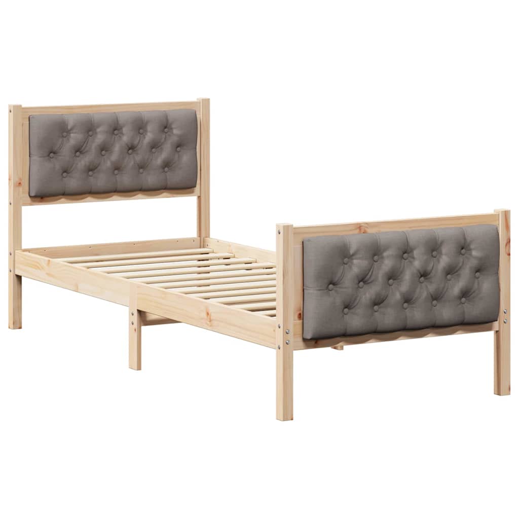 vidaXL Ramka łóżka Ciemnoszary 80 x 200 cm Lite drewno sosnowe