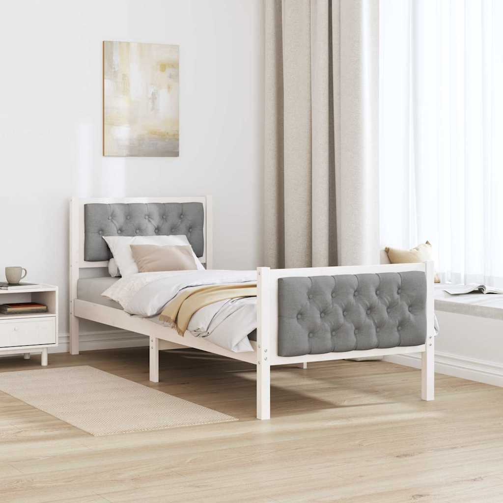 vidaXL Ramka łóżka Jasnoszary 80 x 200 cm Lite drewno sosnowe