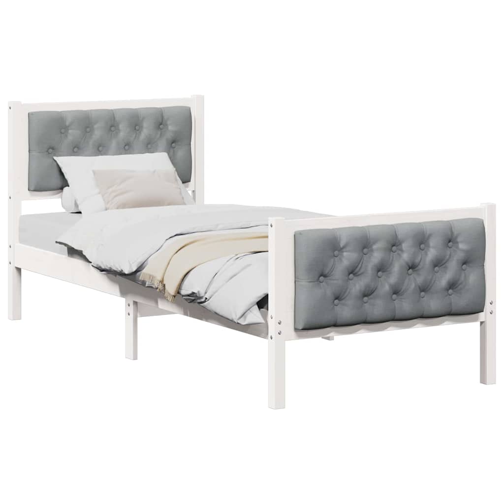 vidaXL Ramka łóżka Jasnoszary 80 x 200 cm Lite drewno sosnowe