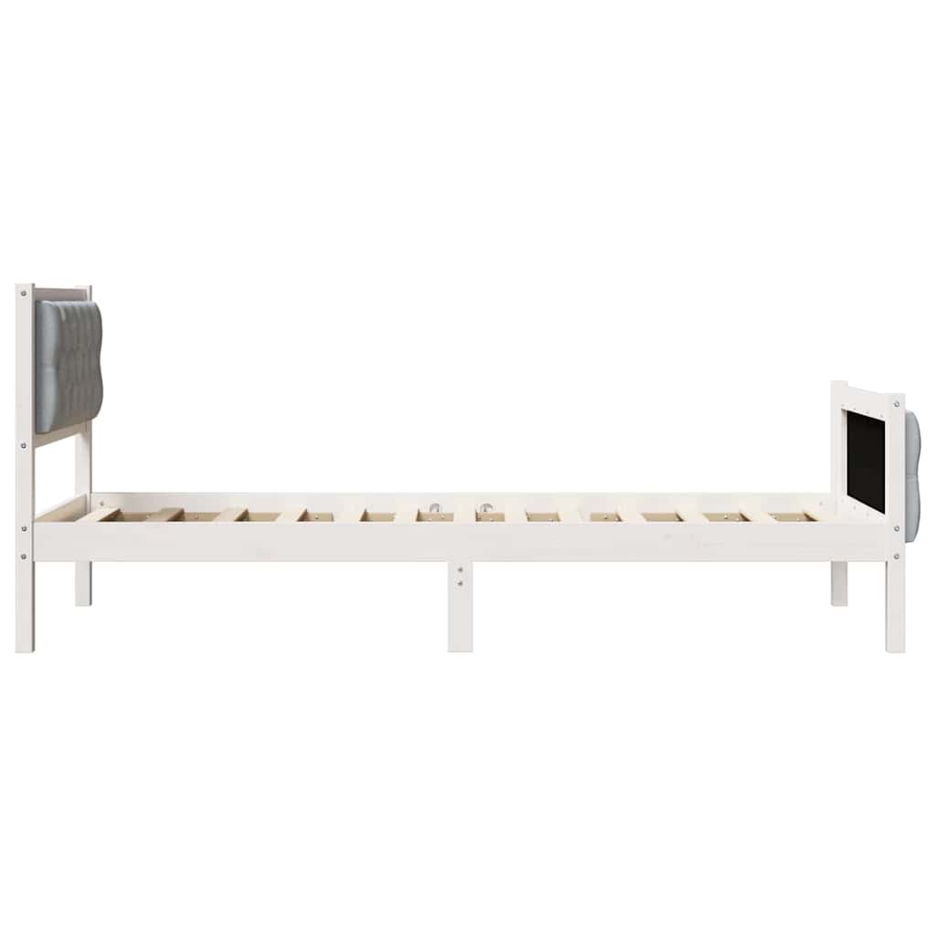 vidaXL Ramka łóżka Jasnoszary 80 x 200 cm Lite drewno sosnowe