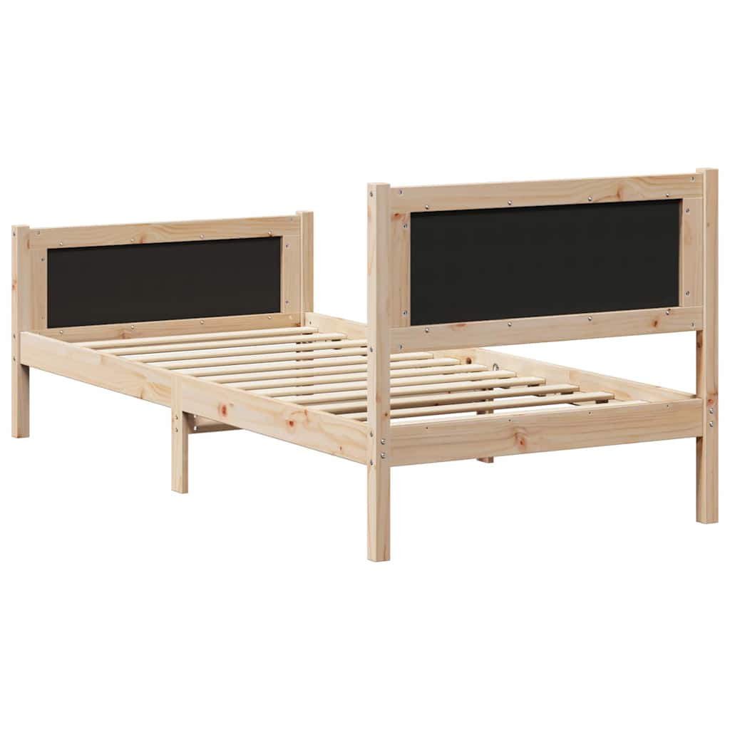 vidaXL Ramka łóżka Jasnoszary 90 x 190 cm Lite drewno sosnowe