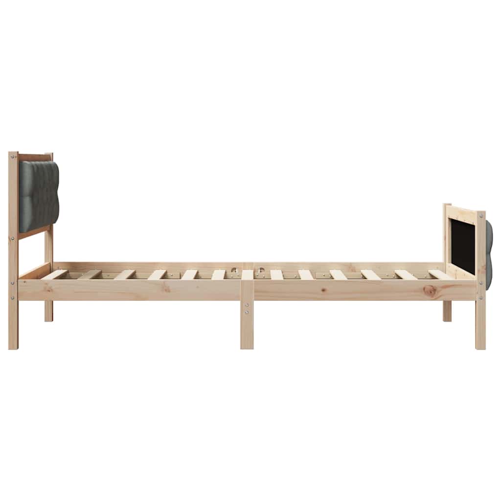 vidaXL Ramka łóżka Ciemnoszary 90 x 190 cm Lite drewno sosnowe