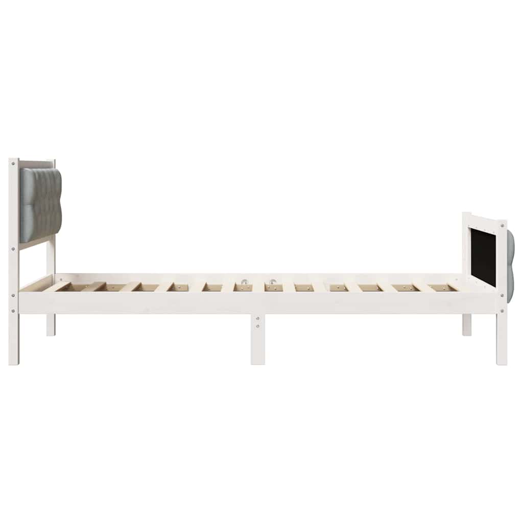 vidaXL Ramka łóżka Jasnoszary 90 x 190 cm Lite drewno sosnowe