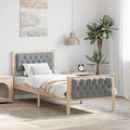 vidaXL Ramka łóżka Jasnoszary 75 x 190 cm Lite drewno sosnowe