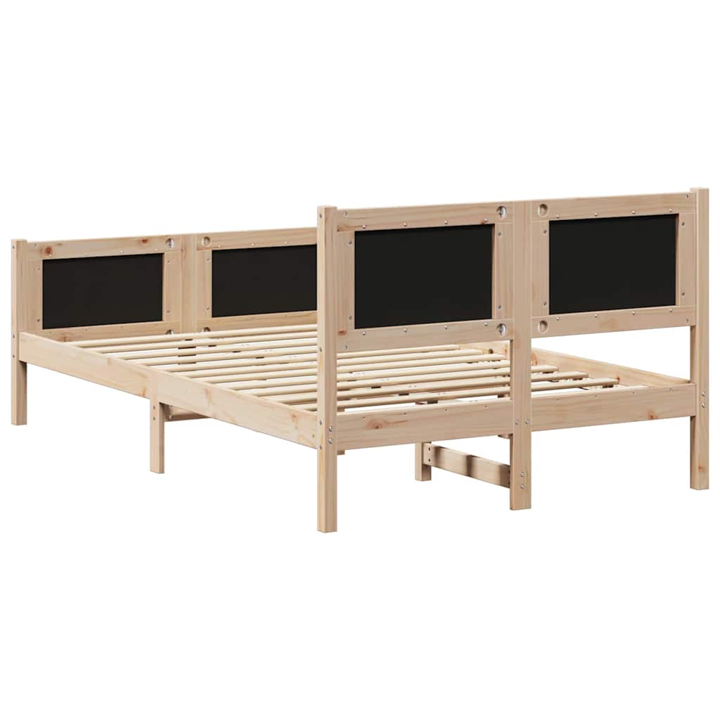vidaXL Rama łóżka Z zagłówkiem Brązowy i jasnoszary 120 x 200 cm