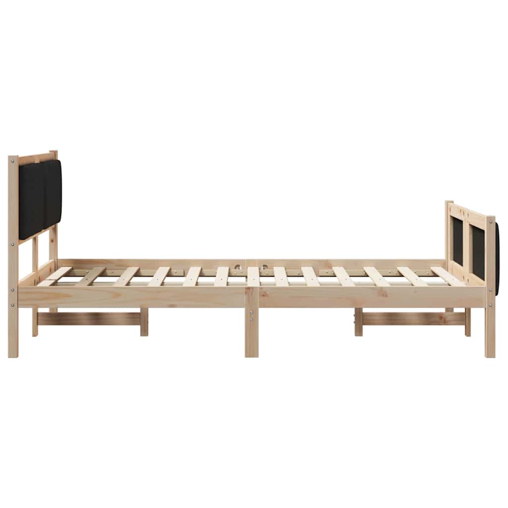vidaXL Rama łóżka brązowo-czarny 120 x 200 cm Lite drewno sosnowe