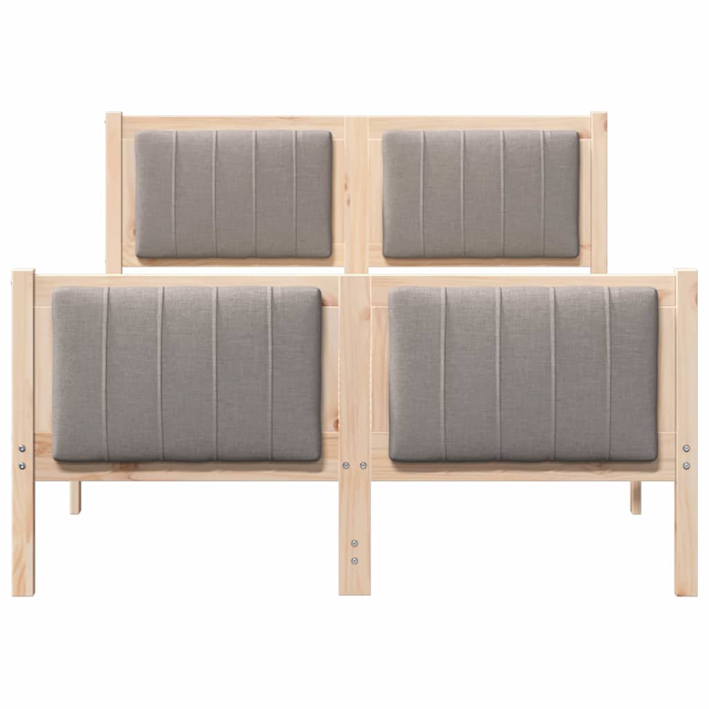 vidaXL Rama łóżka Brązowy i taupe 120 x 200 cm Lite drewno sosnowe