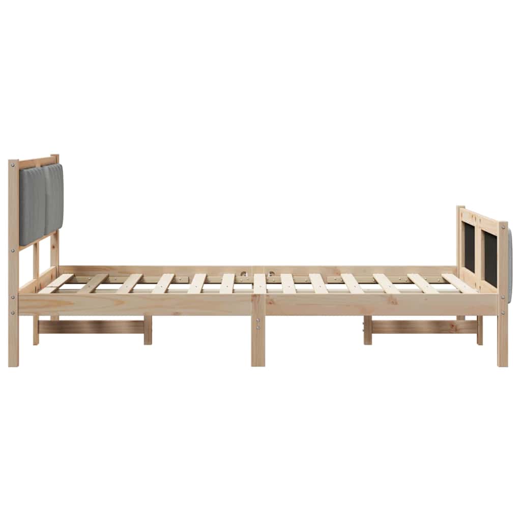 vidaXL Rama łóżka Z zagłówkiem Brązowy i jasnoszary 120 x 190 cm