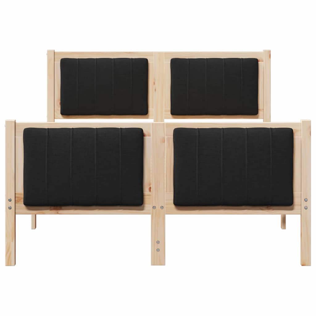 vidaXL Rama łóżka brązowo-czarny 120 x 190 cm Lite drewno sosnowe