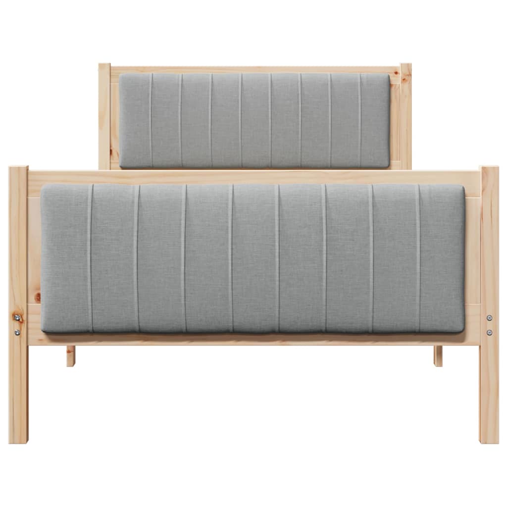 vidaXL Rama łóżka Z zagłówkiem Brązowy i jasnoszary 100 x 200 cm