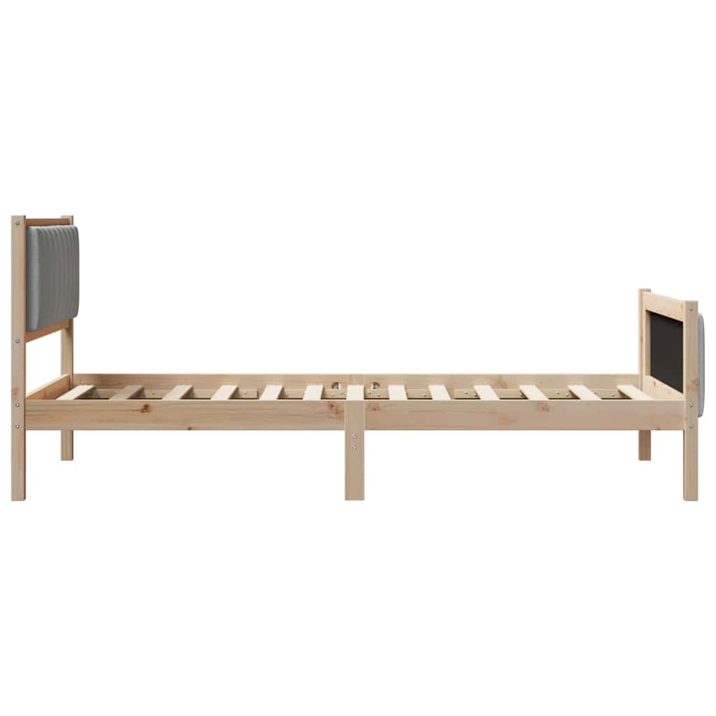 vidaXL Rama łóżka Z zagłówkiem Brązowy i jasnoszary 100 x 200 cm