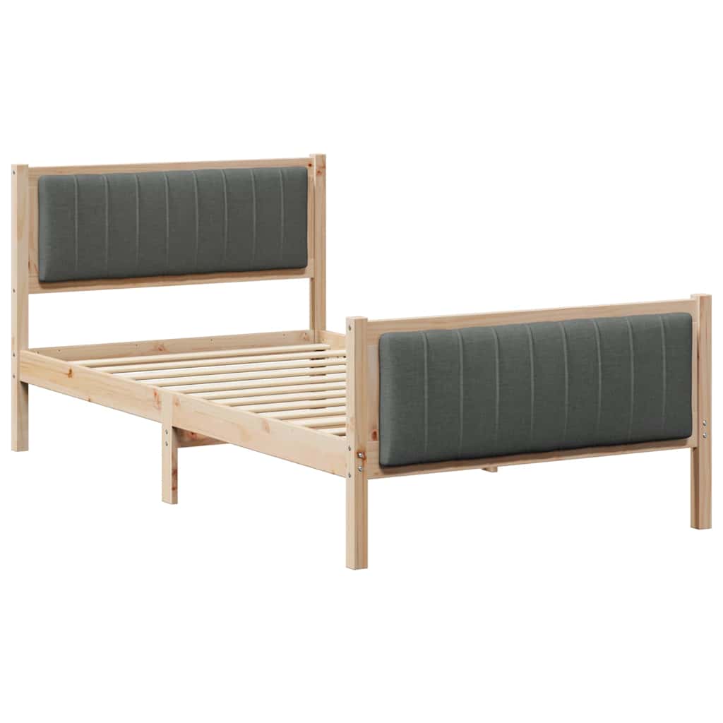 vidaXL Rama łóżka Z zagłówkiem brązowy i ciemnoszary 100 x 200 cm