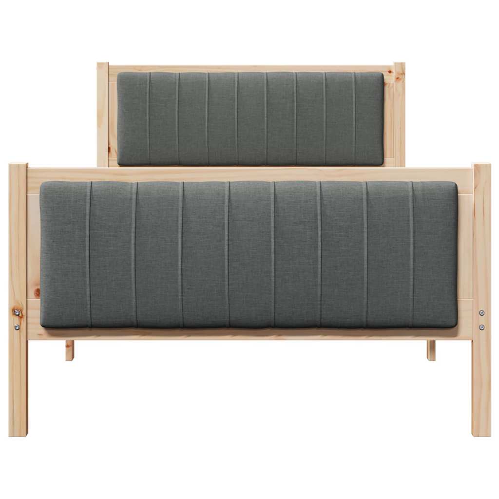 vidaXL Rama łóżka Z zagłówkiem brązowy i ciemnoszary 100 x 200 cm