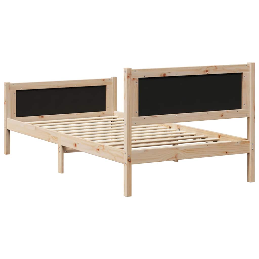 vidaXL Rama łóżka brązowo-czarny 100 x 200 cm Lite drewno sosnowe