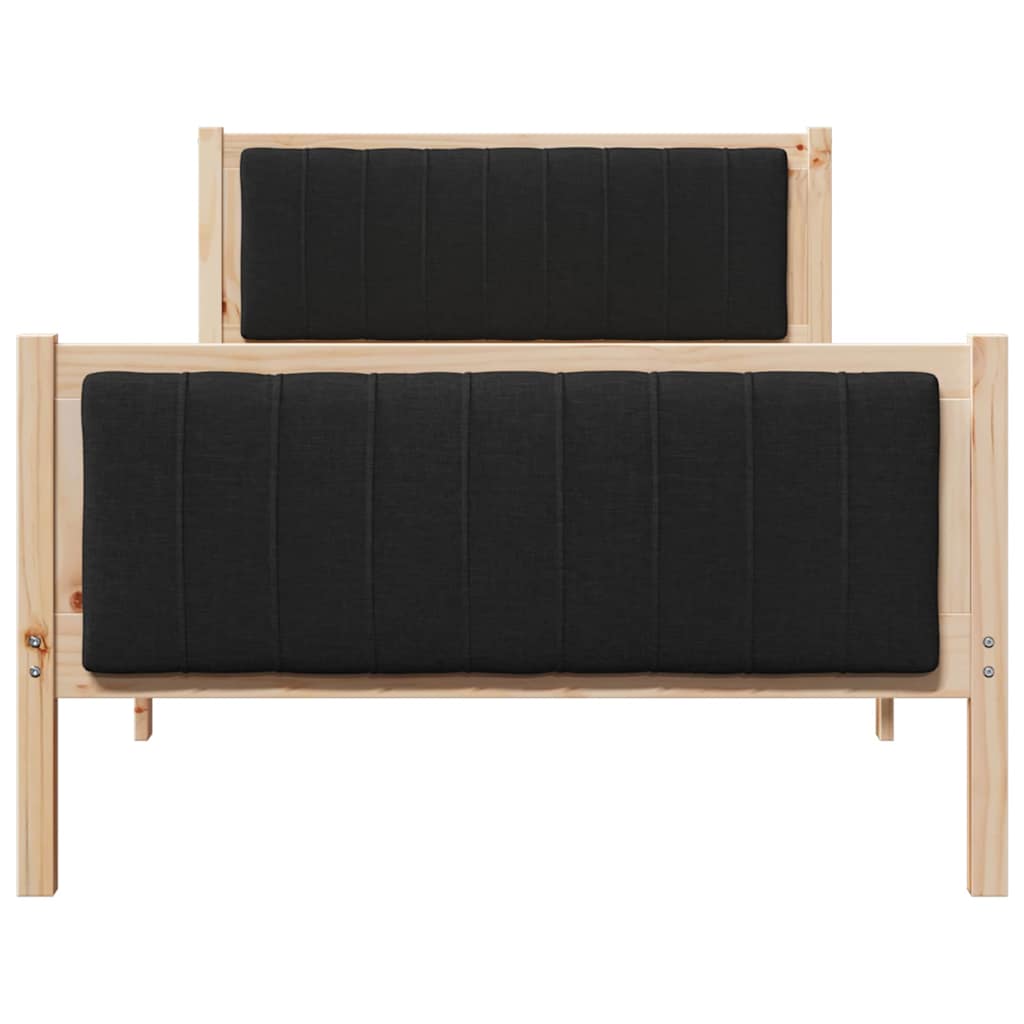 vidaXL Rama łóżka brązowo-czarny 100 x 200 cm Lite drewno sosnowe
