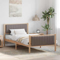 vidaXL Rama łóżka Brązowy i taupe 100 x 200 cm Lite drewno sosnowe