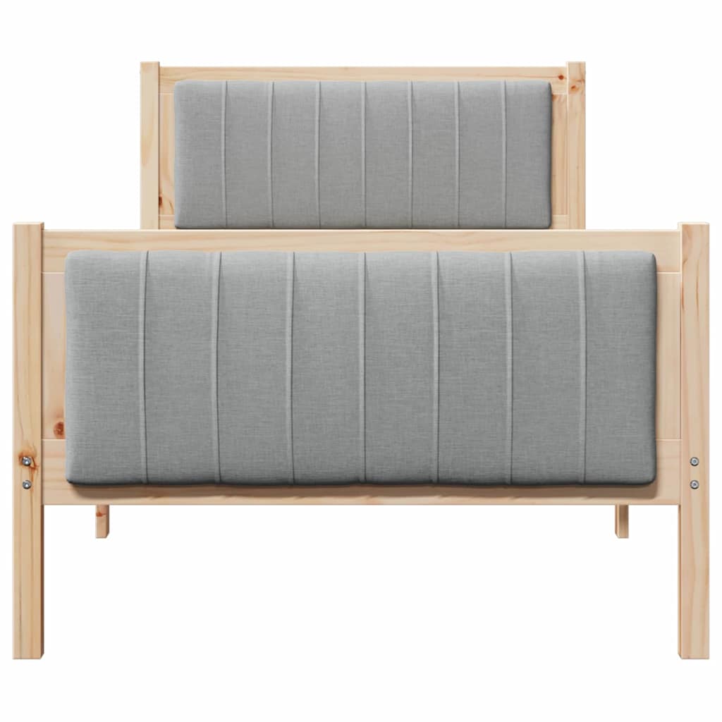 vidaXL Rama łóżka Brązowy i jasnoszary 90 x 200 cm Lite drewno sosnowe