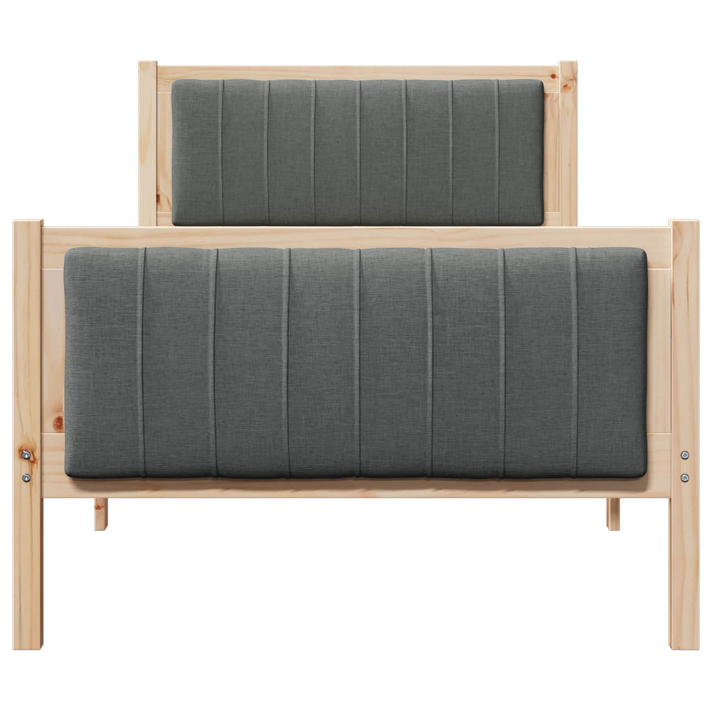 vidaXL Rama łóżka Z zagłówkiem brązowy i ciemnoszary 90 x 200 cm