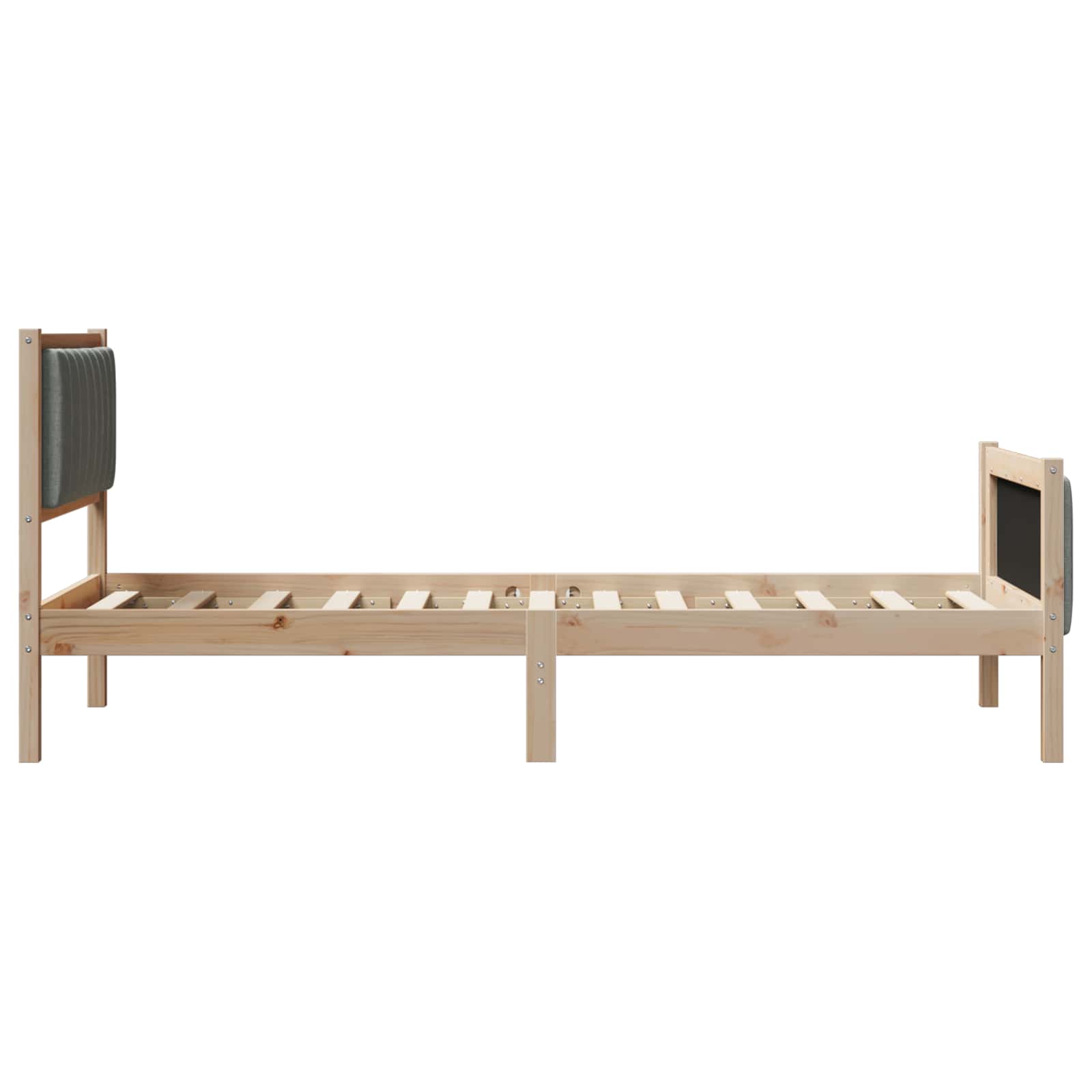 vidaXL Rama łóżka Z zagłówkiem brązowy i ciemnoszary 90 x 200 cm