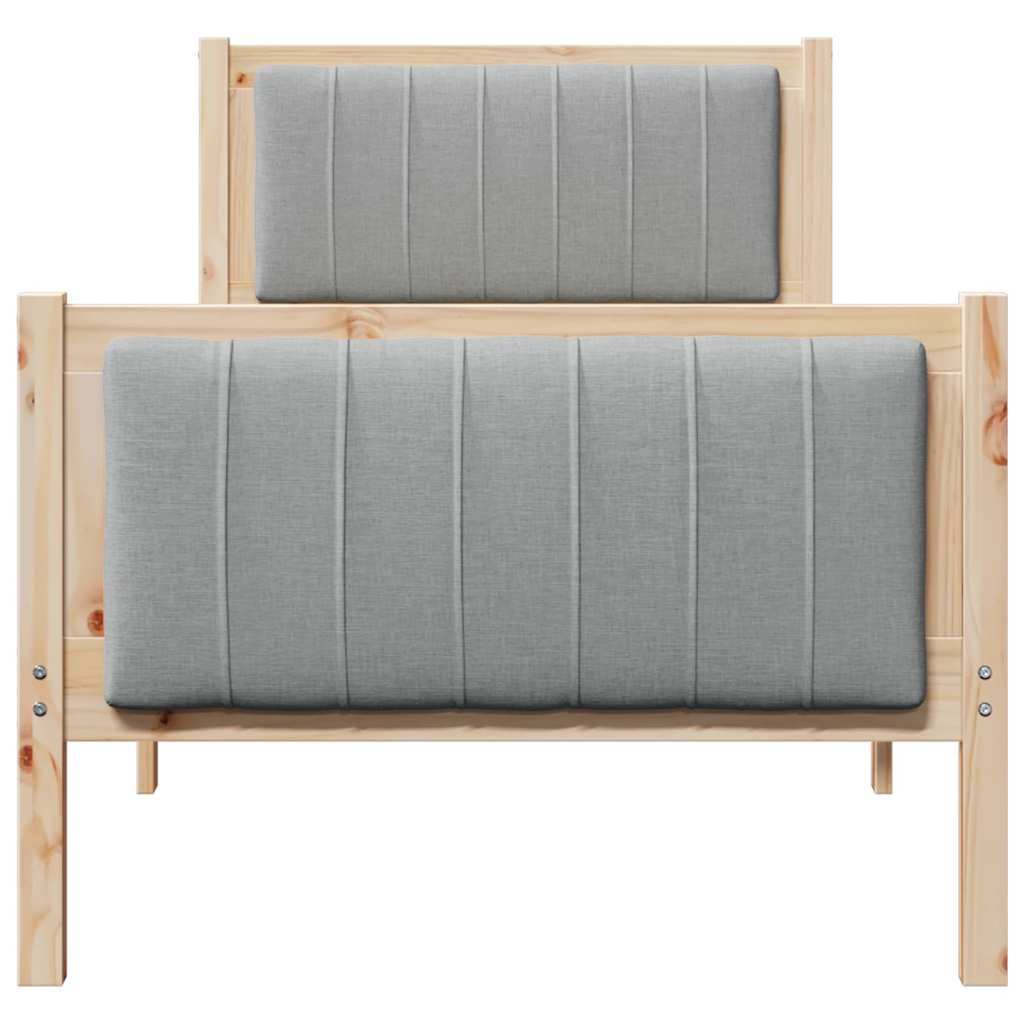 vidaXL Rama łóżka Brązowy i jasnoszary 80 x 200 cm Lite drewno sosnowe