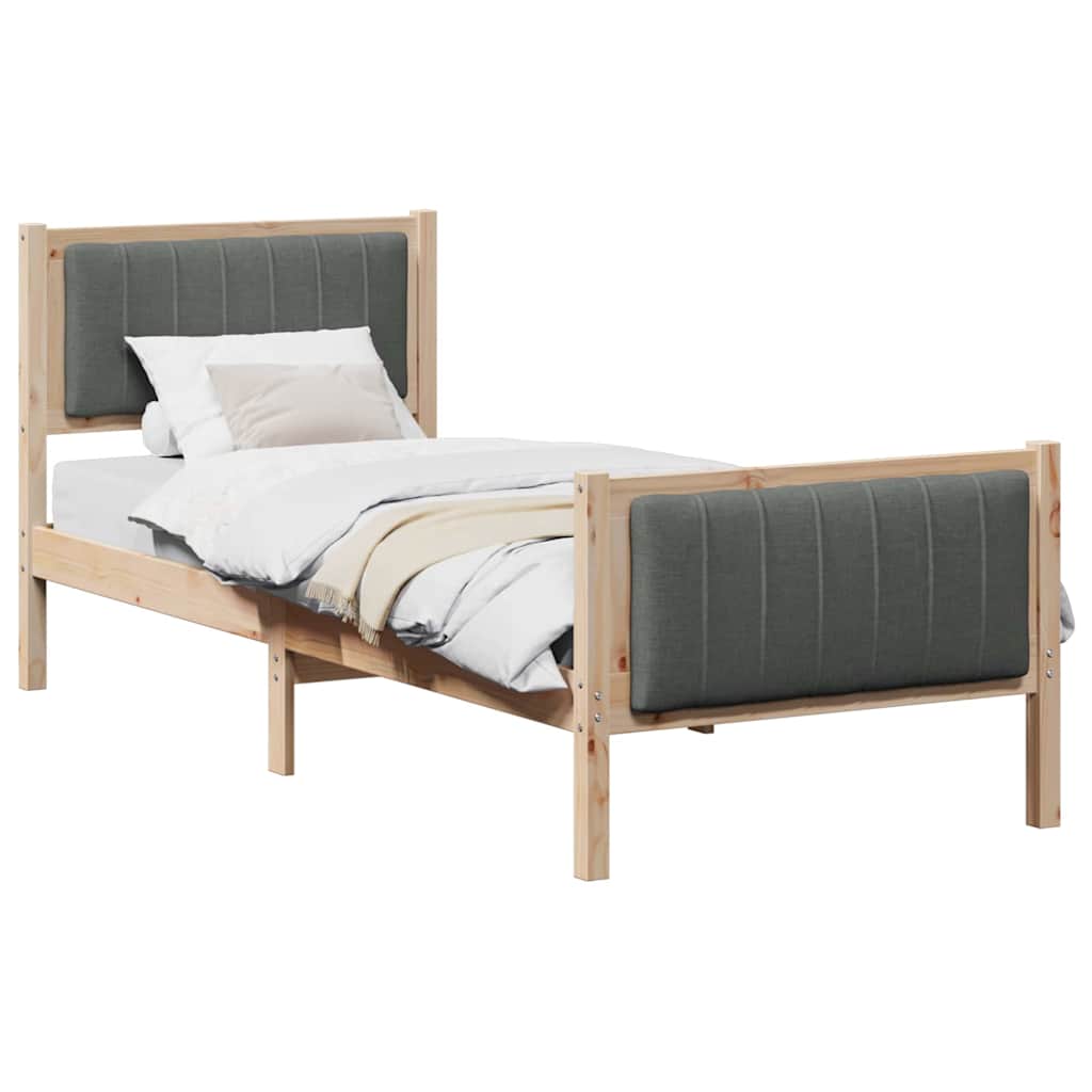 vidaXL Rama łóżka Z zagłówkiem brązowy i ciemnoszary 80 x 200 cm