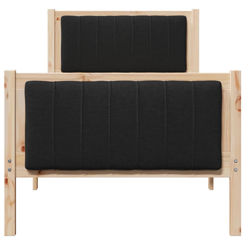 vidaXL Rama łóżka brązowo-czarny 80 x 200 cm Lite drewno sosnowe