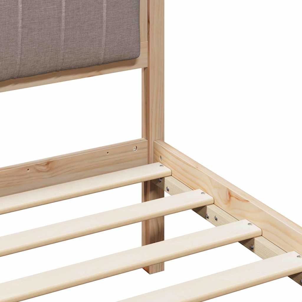vidaXL Rama łóżka Brązowy i taupe 80 x 200 cm Lite drewno sosnowe