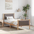 vidaXL Rama łóżka Brązowy i taupe 80 x 200 cm Lite drewno sosnowe