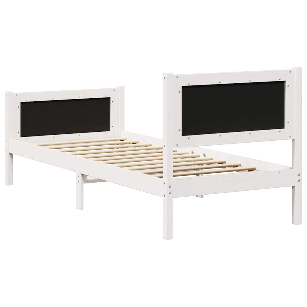 vidaXL Rama łóżka Biały i jasnoszary 80 x 200 cm Lite drewno sosnowe