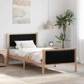 vidaXL Rama łóżka brązowo-czarny 90 x 190 cm Lite drewno sosnowe