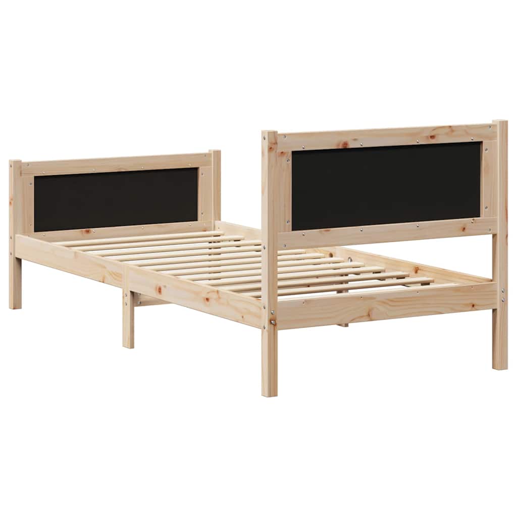 vidaXL Rama łóżka brązowo-czarny 90 x 190 cm Lite drewno sosnowe