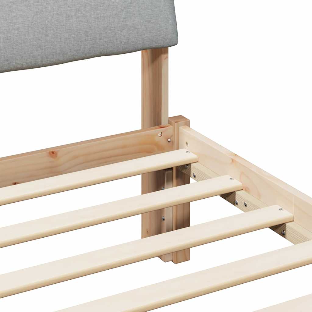 vidaXL Rama łóżka Z zagłówkiem Brązowy i jasnoszary 160 x 200 cm