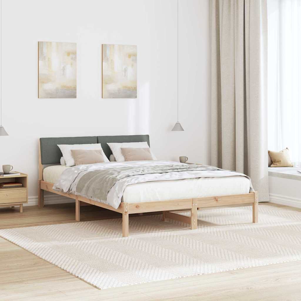 vidaXL Rama łóżka Z zagłówkiem brązowy i ciemnoszary 160 x 200 cm