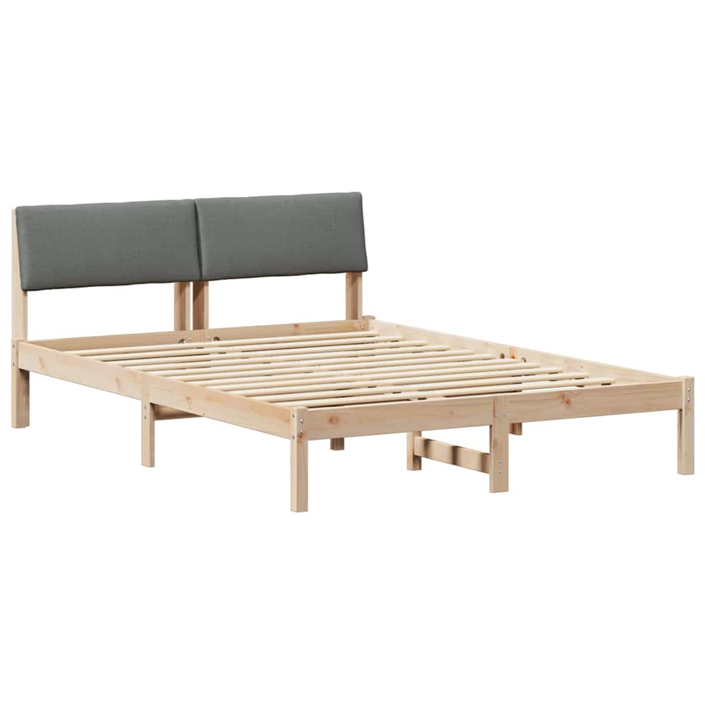 vidaXL Rama łóżka Z zagłówkiem brązowy i ciemnoszary 160 x 200 cm