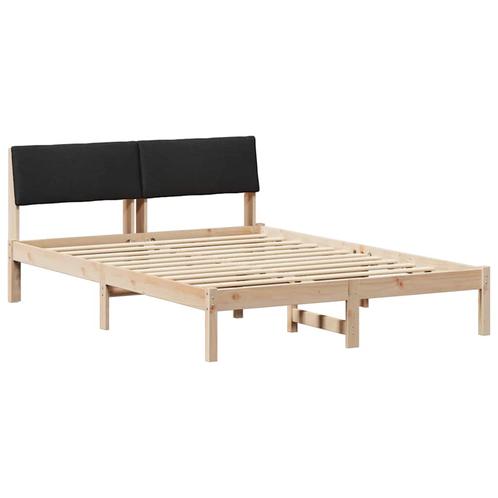 vidaXL Rama łóżka brązowo-czarny 160 x 200 cm Lite drewno sosnowe