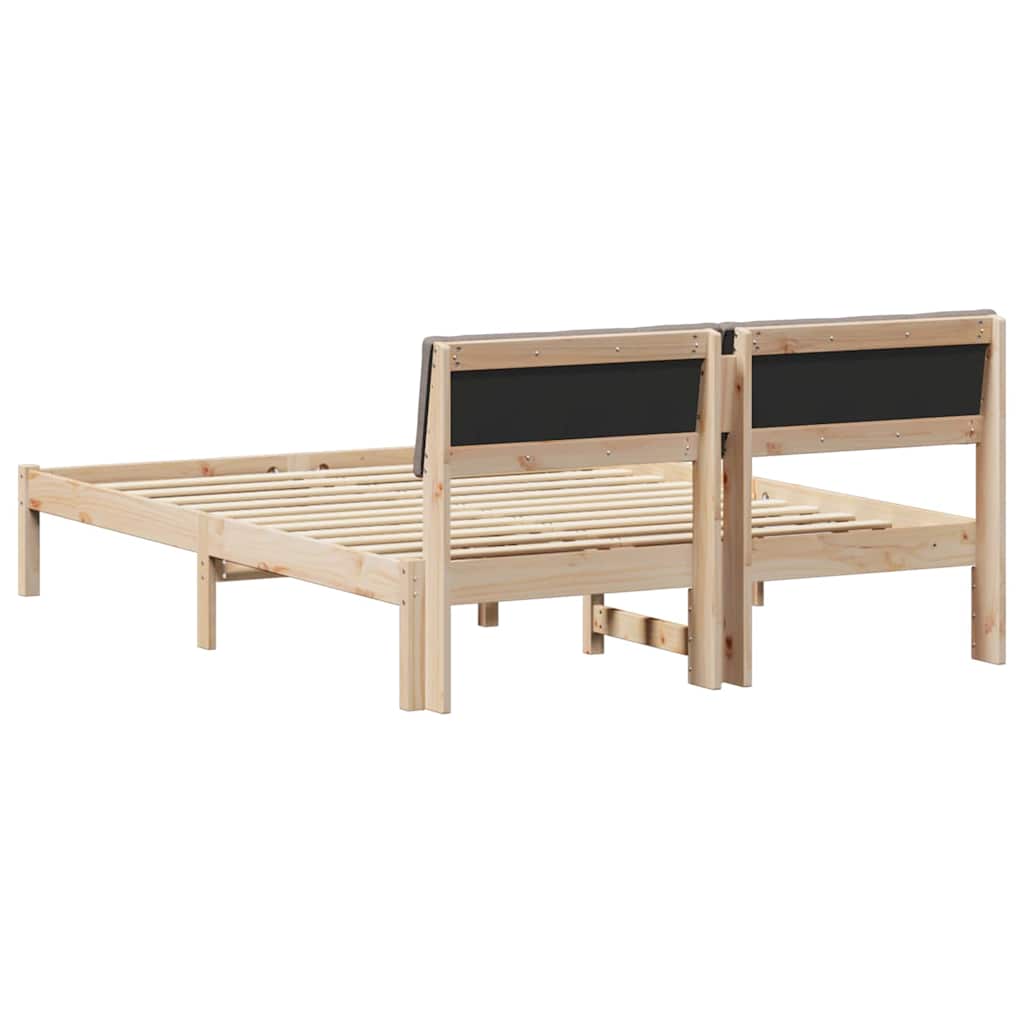 vidaXL Rama łóżka Brązowy i taupe 160 x 200 cm Lite drewno sosnowe