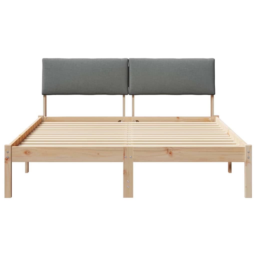vidaXL Rama łóżka Z zagłówkiem brązowy i ciemnoszary 150 x 200 cm