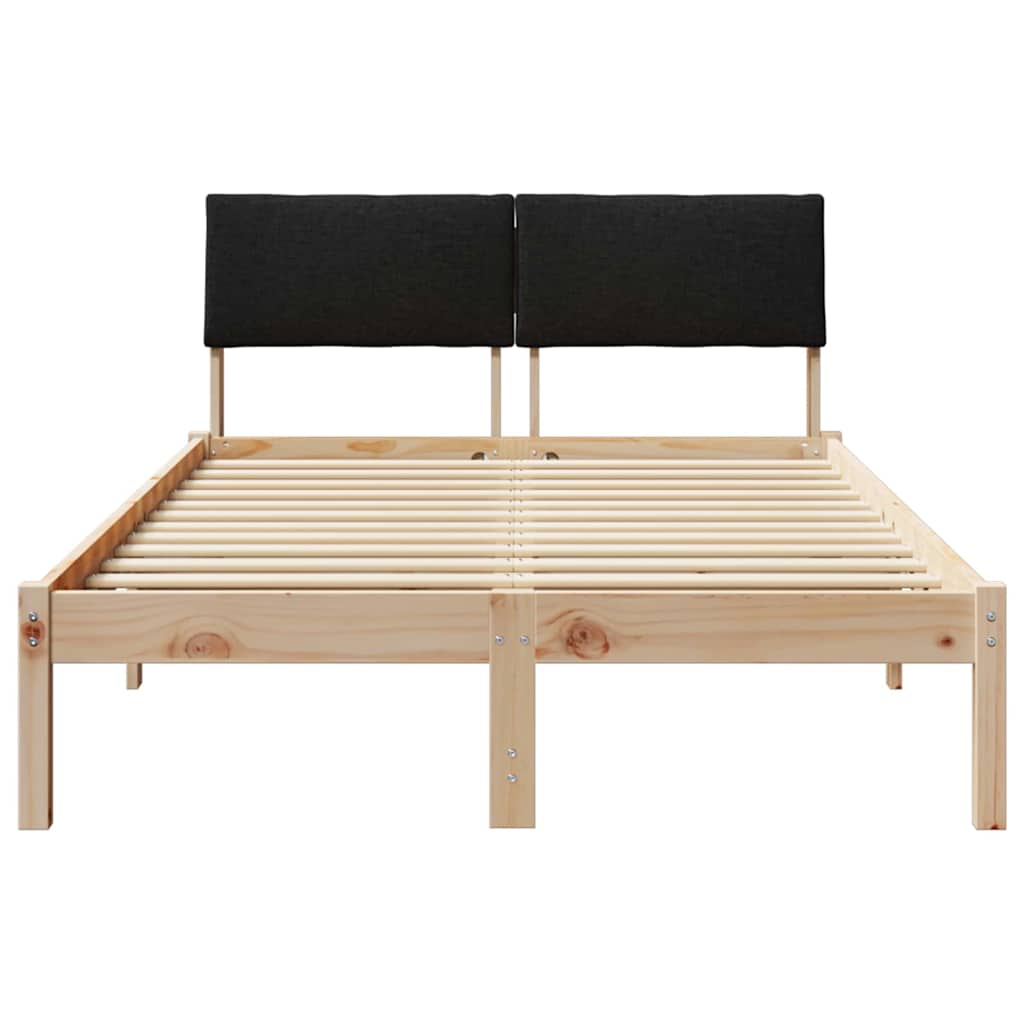 vidaXL Rama łóżka brązowo-czarny 120 x 200 cm Lite drewno sosnowe