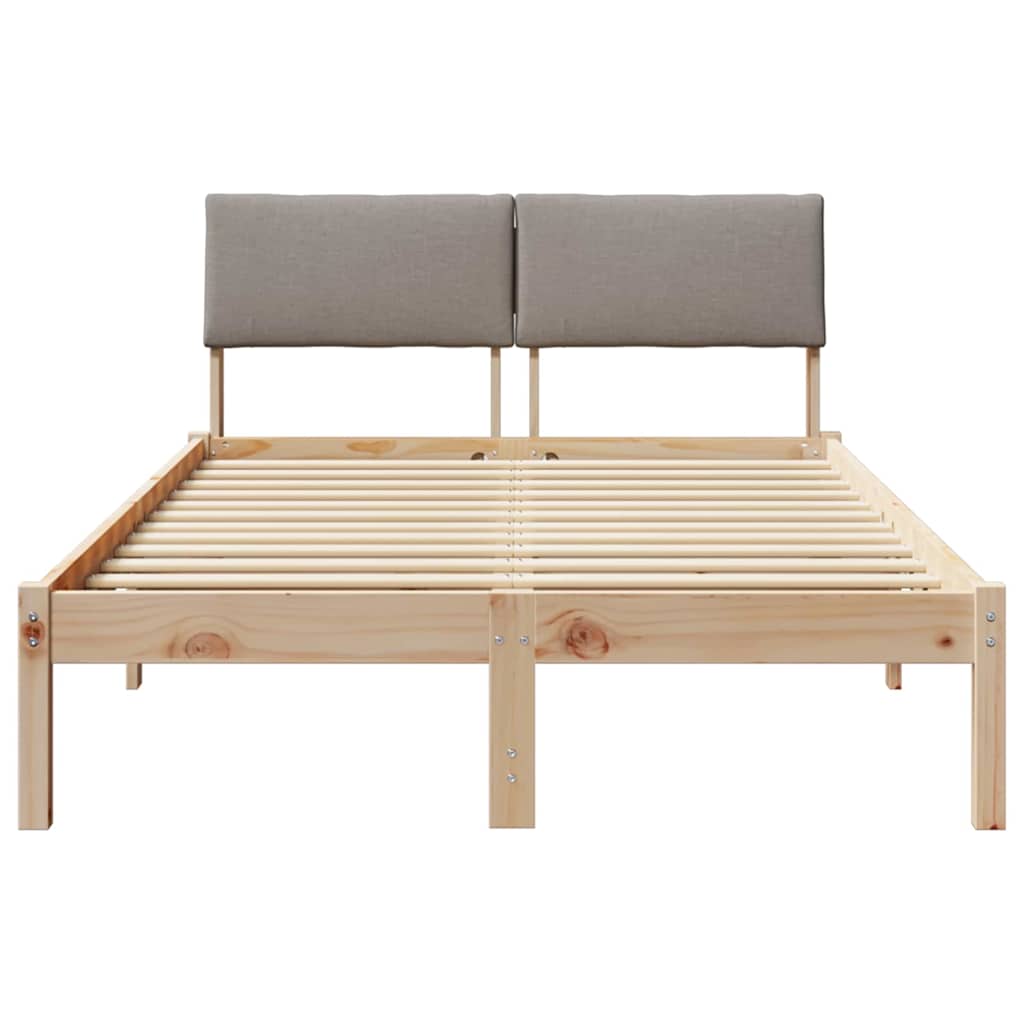 vidaXL Rama łóżka Brązowy i taupe 120 x 200 cm Lite drewno sosnowe