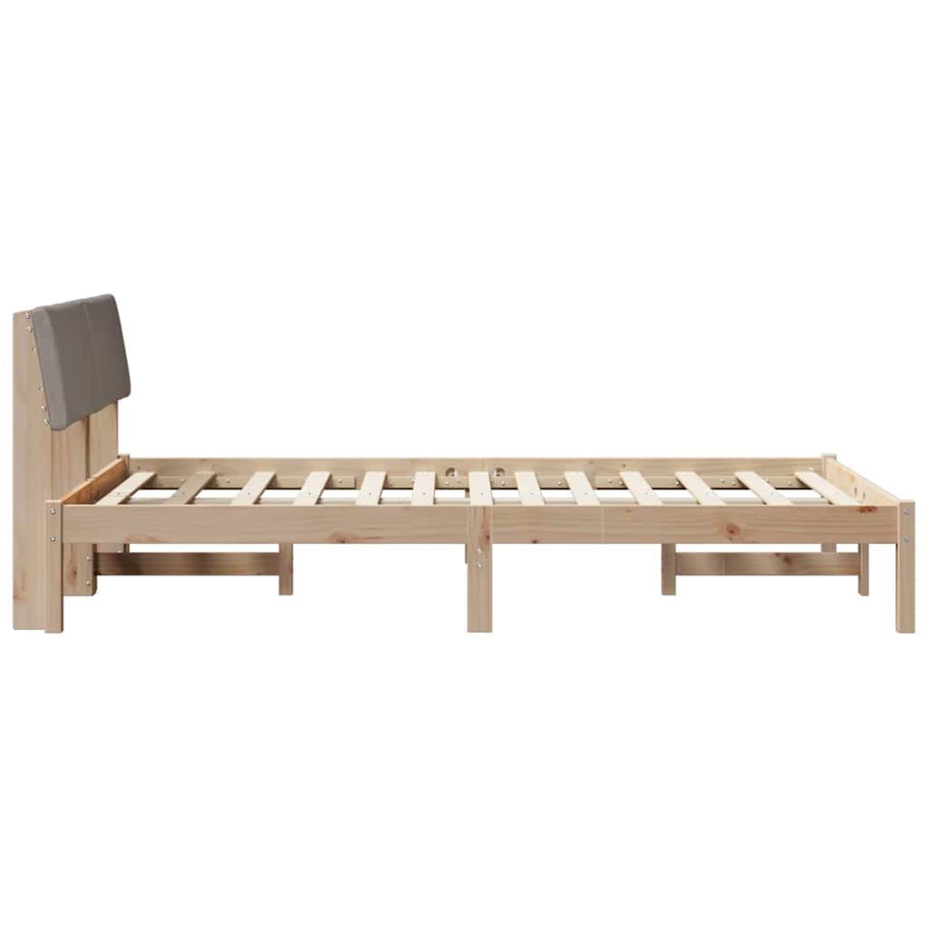 vidaXL Rama łóżka Brązowy i taupe 120 x 200 cm Lite drewno sosnowe