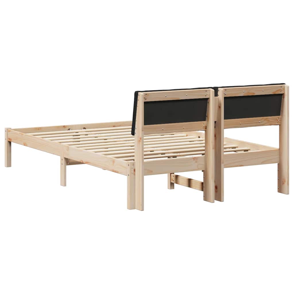 vidaXL Rama łóżka brązowo-czarny 120 x 190 cm Lite drewno sosnowe