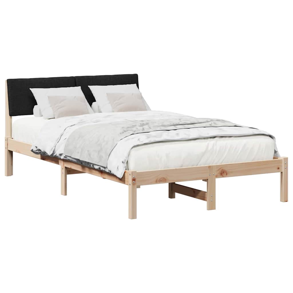 vidaXL Rama łóżka brązowo-czarny 120 x 190 cm Lite drewno sosnowe