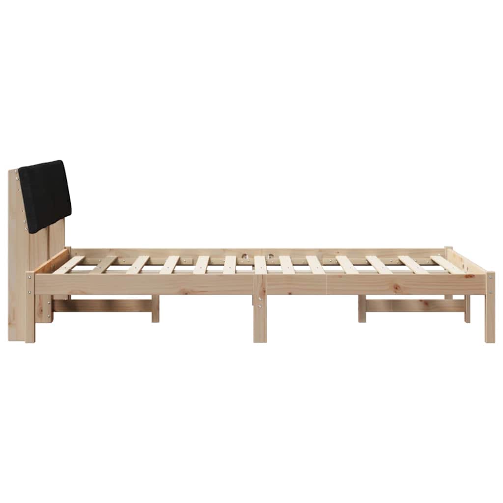 vidaXL Rama łóżka brązowo-czarny 120 x 190 cm Lite drewno sosnowe