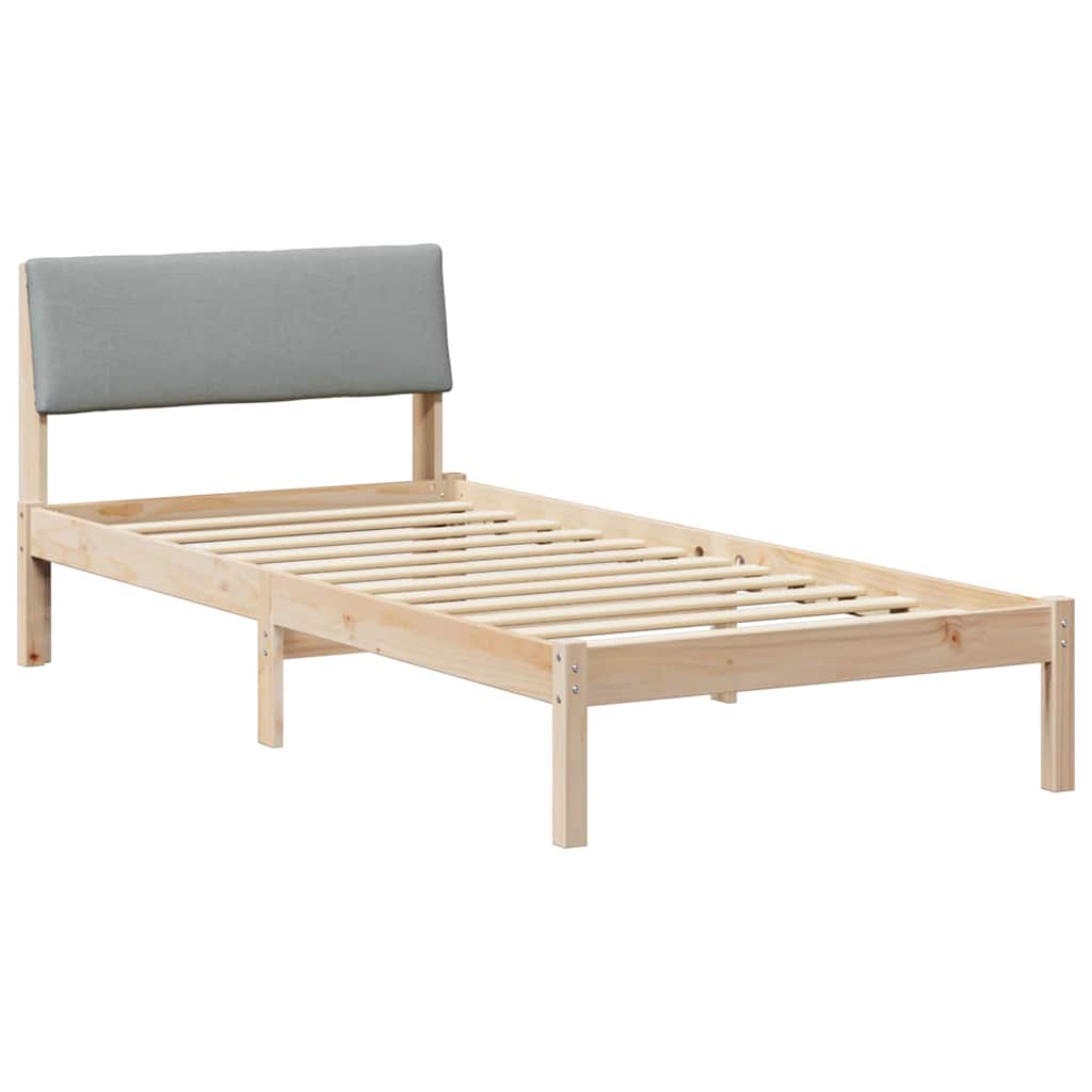 vidaXL Rama łóżka Z zagłówkiem Brązowy i jasnoszary 100 x 200 cm